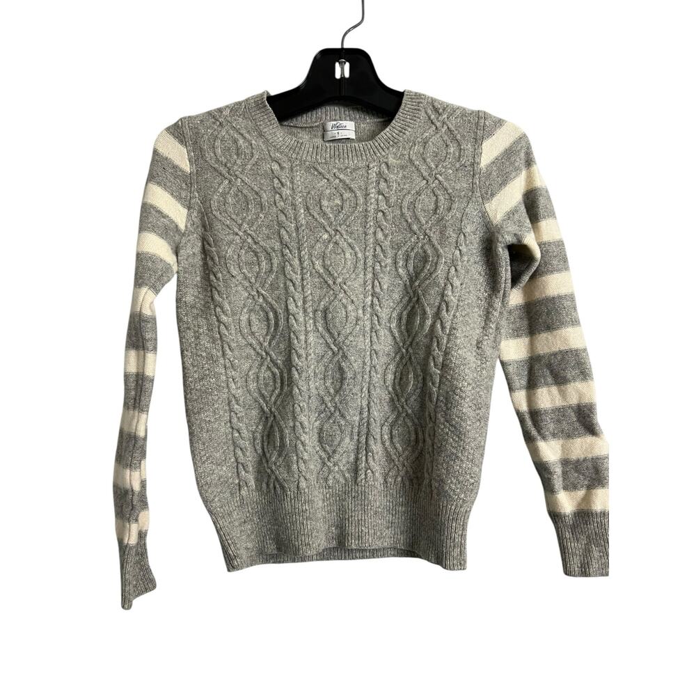Wallace 100% lambs wool cable knit sweater small S Gray Grey Twee Casual